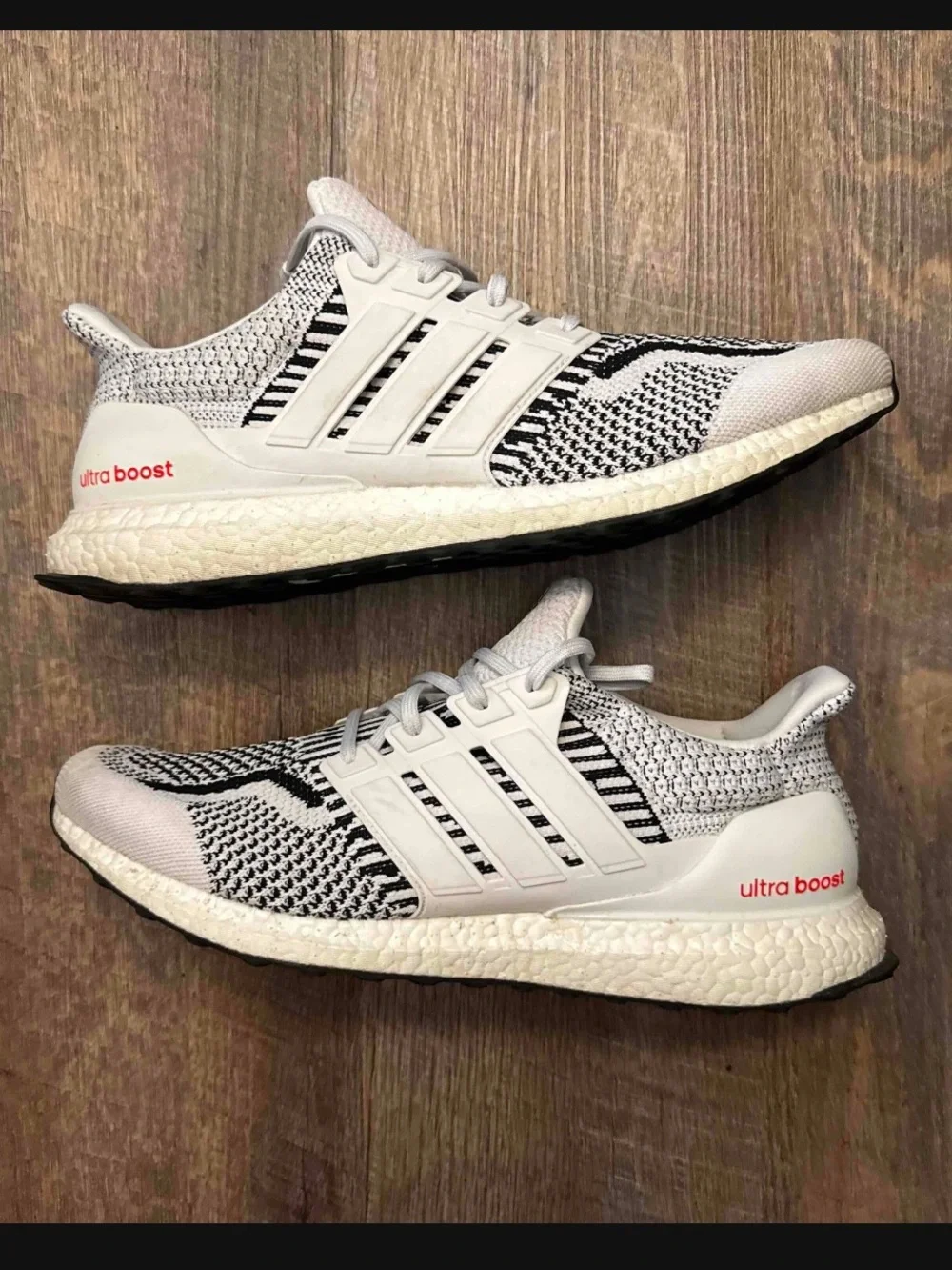 Adidas UltraBoost 5.0 DNA Zebra Black White Men’s Size 14 Sneakers Shoes G54960.